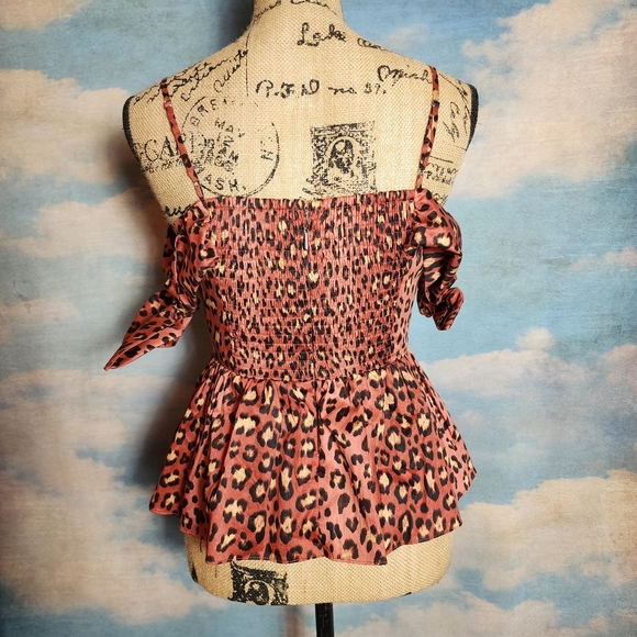 Rebecca Taylor Leopard Bow Top - Picture 6 of 15